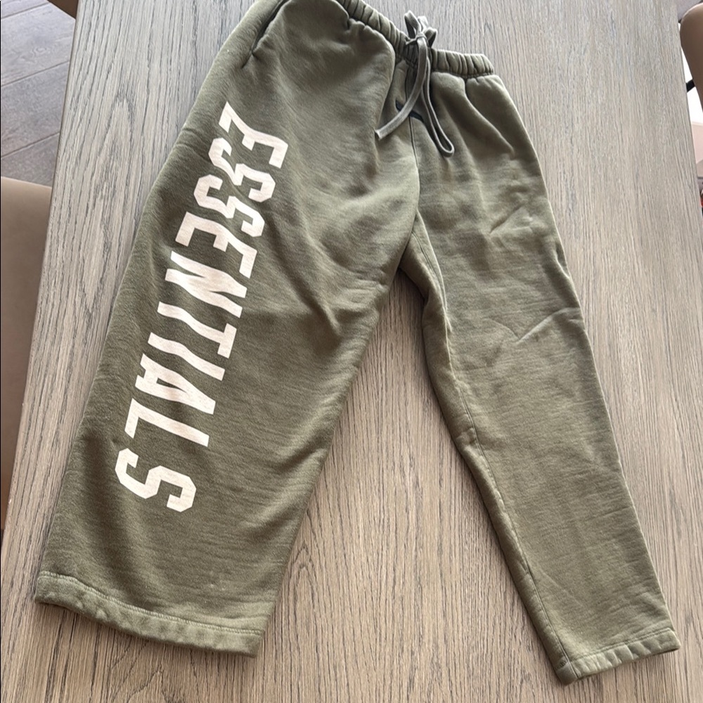Essentials Green Sweatpants Seattle Print